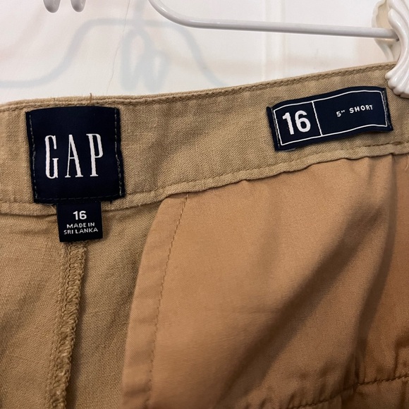 High rise linen blend pleated shorts khaki - Picture 2 of 4